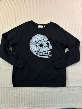 Cheap Monday Sweatshirt Pullover Mens Size XL Skull Logo Black Punk Heavy